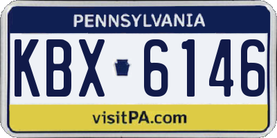 PA license plate KBX6146