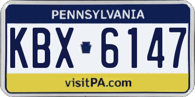 PA license plate KBX6147