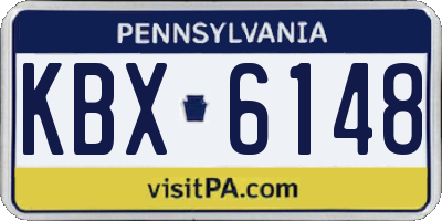 PA license plate KBX6148