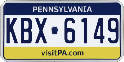 PA license plate KBX6149