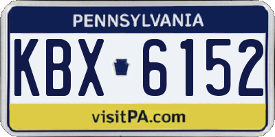 PA license plate KBX6152