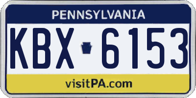 PA license plate KBX6153