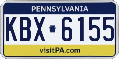 PA license plate KBX6155