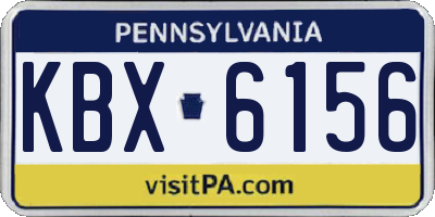 PA license plate KBX6156