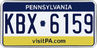 PA license plate KBX6159