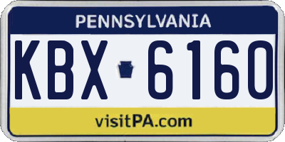 PA license plate KBX6160