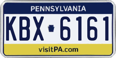 PA license plate KBX6161