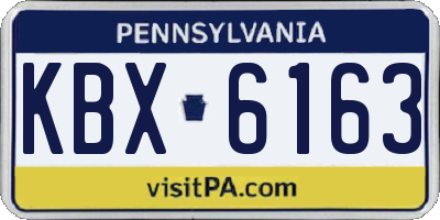 PA license plate KBX6163