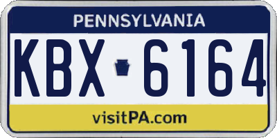PA license plate KBX6164