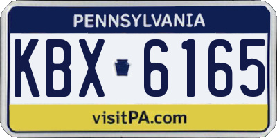 PA license plate KBX6165