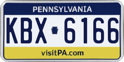 PA license plate KBX6166