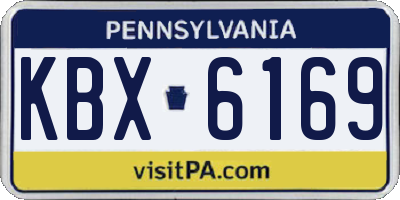 PA license plate KBX6169