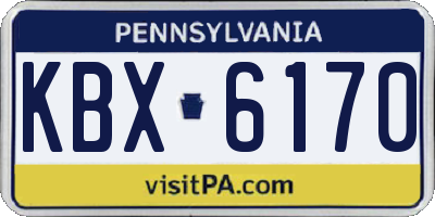 PA license plate KBX6170