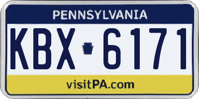 PA license plate KBX6171