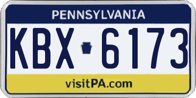 PA license plate KBX6173