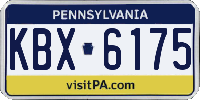 PA license plate KBX6175