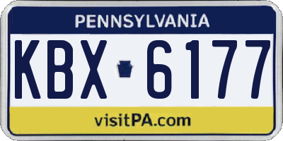 PA license plate KBX6177