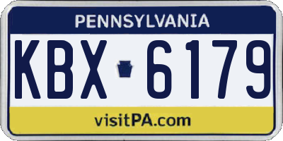 PA license plate KBX6179