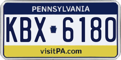PA license plate KBX6180
