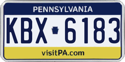 PA license plate KBX6183
