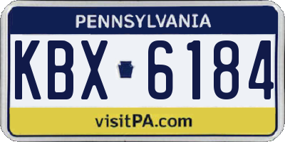 PA license plate KBX6184