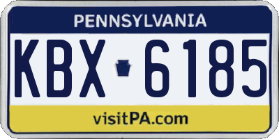 PA license plate KBX6185