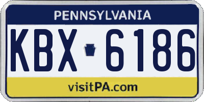 PA license plate KBX6186