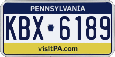 PA license plate KBX6189