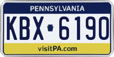 PA license plate KBX6190