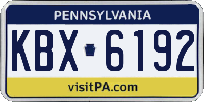 PA license plate KBX6192