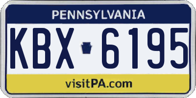 PA license plate KBX6195