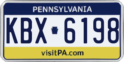 PA license plate KBX6198