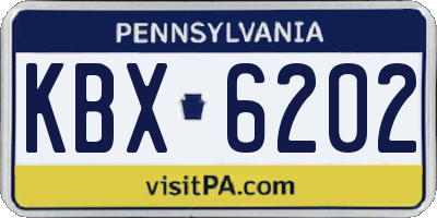 PA license plate KBX6202