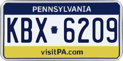 PA license plate KBX6209