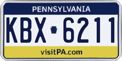 PA license plate KBX6211
