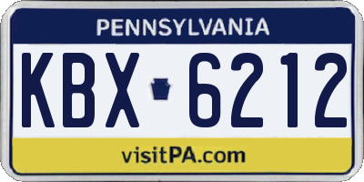 PA license plate KBX6212