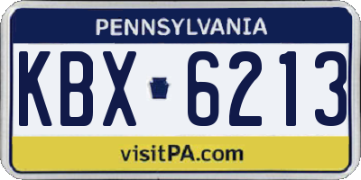 PA license plate KBX6213