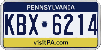 PA license plate KBX6214