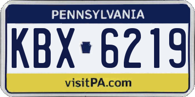 PA license plate KBX6219