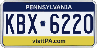 PA license plate KBX6220