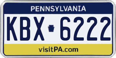 PA license plate KBX6222