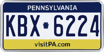 PA license plate KBX6224