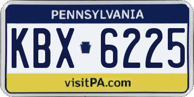 PA license plate KBX6225