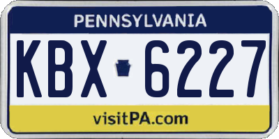 PA license plate KBX6227