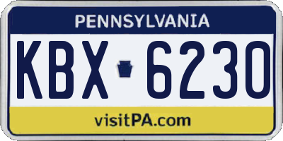 PA license plate KBX6230