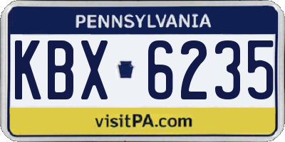 PA license plate KBX6235