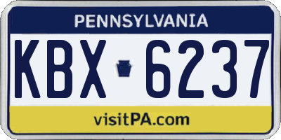 PA license plate KBX6237