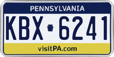 PA license plate KBX6241