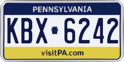 PA license plate KBX6242