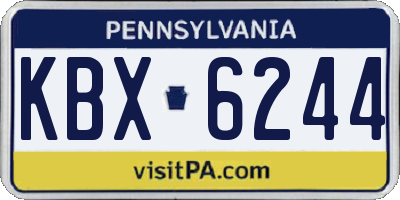 PA license plate KBX6244